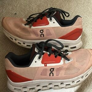 Red on cloud sneakers